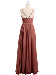 Mousseline Robes De Demoiselle d'Honneur Avec Spaghetti Bretelles terracotta Grande Taille