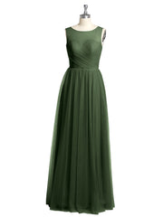 Illusion Col Croisé Tulle Robes De Demoiselle d'Honneur Olive Verte Grande Taille