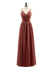Robe Dos Nu Mousseline avec Col en V terracotta Grande Taille