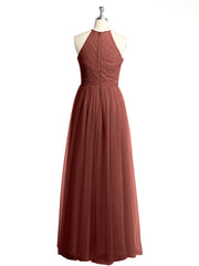Dentelle Corsage Et Tulle Jupe Robes Longues terracotta Grande Taille