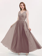 Dentelle et Mousseline Robes avec Dos Nu Dusk