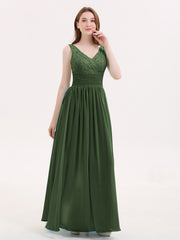 Dentelle et Mousseline Robes avec Dos Nu Olive Verte Grande Taille