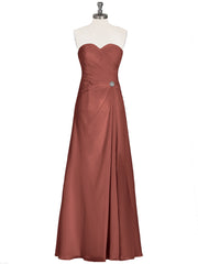 Robe Sans Bretelles Col en Cœur avec Fente terracotta Grande Taille