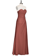 Robe Sans Bretelles Col en Cœur avec Fente terracotta Grande Taille