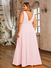 Spaghetti Bretelle Dentelle Robe avec Corset Dos Rose Pâle Grande Taille