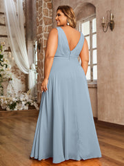 Spaghetti Bretelle Dentelle Robe avec Corset Dos Bleu Poudré Grande Taille
