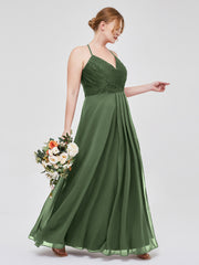 Dentelle Corsage Mousseline Jupe Robes Avec Fente Olive Verte