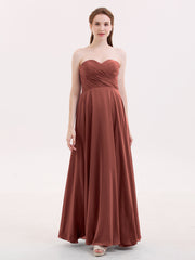 Sans Bretelles Col en Cœur Maxi Robe Demoiselle d'honneur terracotta
