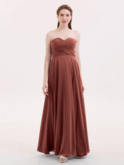 Sans Bretelles Col en Cœur Maxi Robe Demoiselle d'honneur terracotta Grande Taille