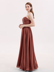 Sans Bretelles Col en Cœur Maxi Robe Demoiselle d'honneur terracotta Grande Taille