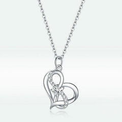 Colliers coeur infini en argent cadeaux d'anniversaire