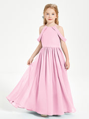 Robes de Demoiselle d'Honneur Junior à Hors de l'Épaule de Rêve Rose Bonbon