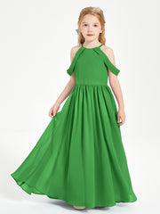 Robes de Demoiselle d'Honneur Junior à Hors de l'Épaule de Rêve Vert