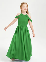 Robes de Demoiselle d'Honneur Junior à Hors de l'Épaule de Rêve Vert