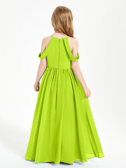 Robes de Demoiselle d'Honneur Junior à Hors de l'Épaule de Rêve Vert Citron