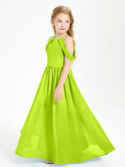 Robes de Demoiselle d'Honneur Junior à Hors de l'Épaule de Rêve Vert Citron