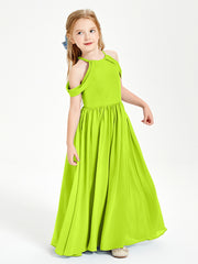 Robes de Demoiselle d'Honneur Junior à Hors de l'Épaule de Rêve Vert Citron