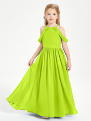 Robes de Demoiselle d'Honneur Junior à Hors de l'Épaule de Rêve Vert Citron