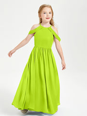 Robes de Demoiselle d'Honneur Junior à Hors de l'Épaule de Rêve Vert Citron