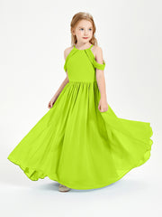 Robes de Demoiselle d'Honneur Junior à Hors de l'Épaule de Rêve Vert Citron