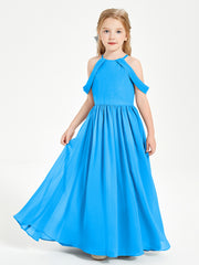 Robes de Demoiselle d'Honneur Junior à Hors de l'Épaule de Rêve Bleu Océan