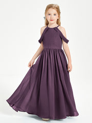 Robes de Demoiselle d'Honneur Junior à Hors de l'Épaule de Rêve Plum