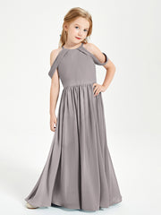 Robes de Demoiselle d'Honneur Junior à Hors de l'Épaule de Rêve Argent