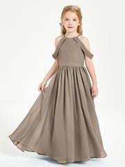 Robes de Demoiselle d'Honneur Junior à Hors de l'Épaule de Rêve Taupe