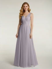Illusion Col En V Tulle Robes Longues Dusk