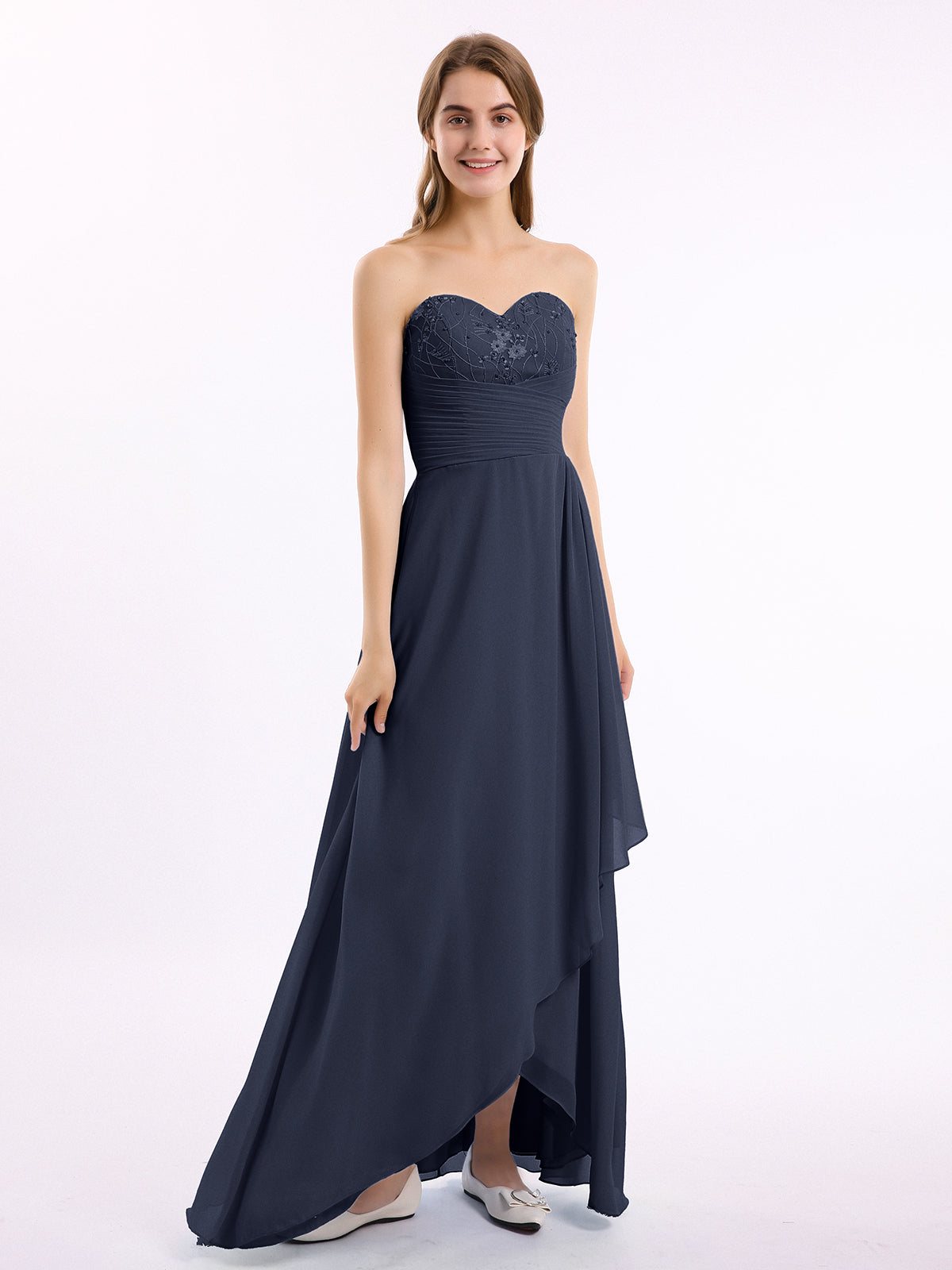 Robe Longue Maxi Bleu Marine Avec Perles - Taille Normale Pour Femme - Marque Navy