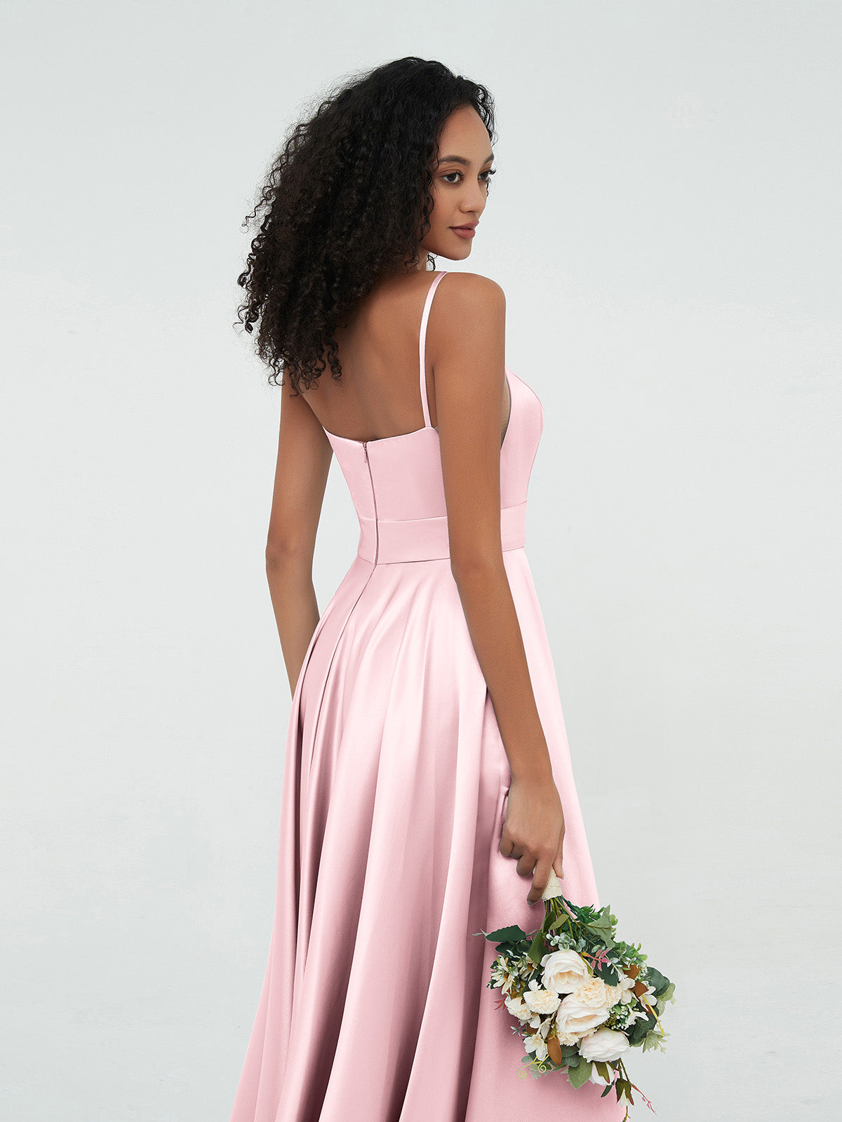 Robe en discount satin rose pale